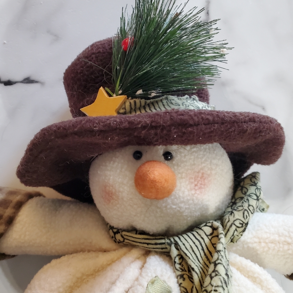 Decorative Snowman Plush Figurine - Picture 5 of 16